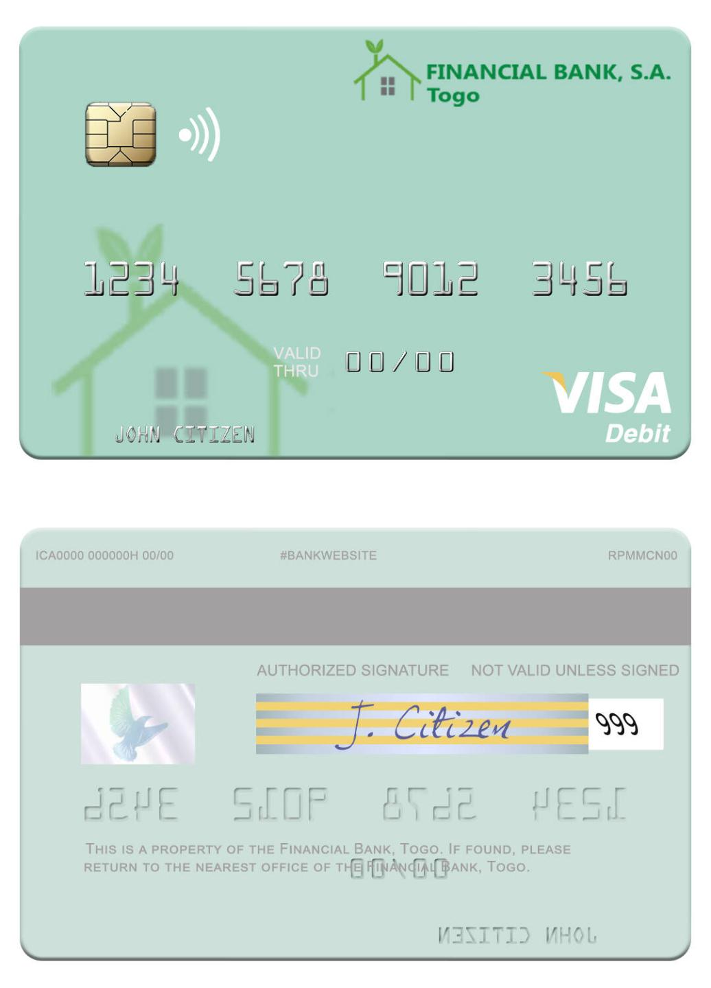Togo Financial Bank visa debit card